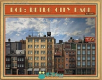 复古城市建筑和街道道具城市环境3D模型Unity游戏素材资源