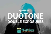 双色双照片曝光特效PS动作CM - Duotone Double Exposures 678286