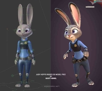 《疯狂动物城》电影3D角色模型 兔子警官Judy Hopps模型