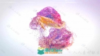 超唯美七彩液体撞击飞溅Logo演绎动画AE模板 Videohide Colorful Splash Logo Revea...