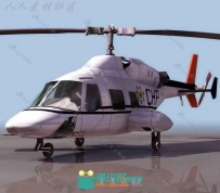 现实精致小型直升机3D模型