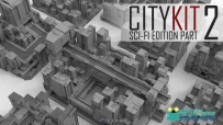未来科幻城市大楼建筑群场景3D模型合集第二季