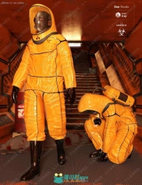 丧尸生化危机防护服装及姿势场景3D模型