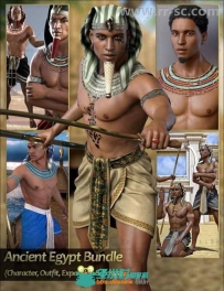 古埃及男性姿势和武器道具3D模型合辑