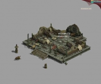 建筑场景模型 废墟的道教屋古庙3D模型