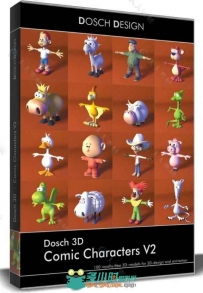 100组卡通漫画角色3D模型合辑 DOSCH 3D COMIC CHARACTERS V2