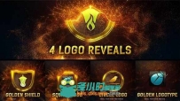 金色魔法粒子Logo演绎动画AE模板 Videohive Magic Gold Particles Logo Reveal 853...