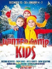 儿童冬季野营宣传海报PSD模板kids_winter_camp_PSD_Flyer_Template