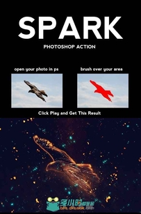 多彩电石火花特效PS动作GraphicRiver - Spark PS Action 16104691
