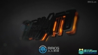 电影预告片影视片头3D质感Logo演绎动画AE模板