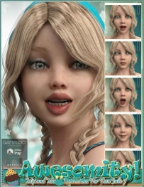 DAZ3D 精细年轻女孩可调表情模型