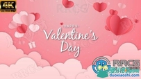 浪漫情人节主题版式爱心背景展示动画AE模板