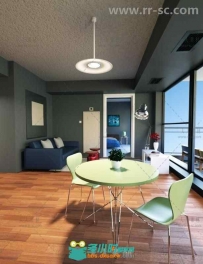 现代简单的公寓房场景环境3D模型合辑