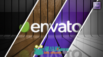 质感丝带Logo演绎动画AE模板 Videohive Ribbon Wall Logo Reveal 9788815