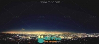 洛杉矶夜晚俯瞰城市高楼大厦游乐园夜景实拍视频素材