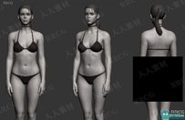 Zbrush女性身体解剖学高精度基础3D模型