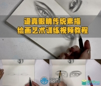 逼真眼睛传统素描绘画艺术训练视频教程