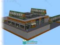 现代食品店城市环境3D模型Unity游戏素材资源