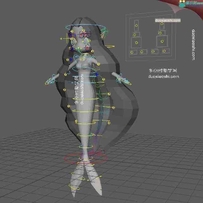 【美人鱼】童话角色3D模型(Maya带绑定)