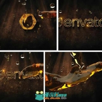 黄金水珠Logo演绎动画AE模板 VideoHive Liquid Gold Logo 10914676