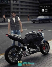 男性帅气霸气的摩托车3D模型合辑