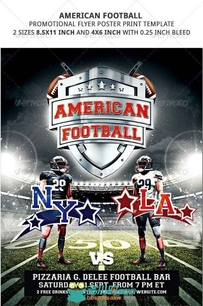 美式橄榄球主题海报PSD模板american-football-promotional-flyer-poster-2-sizes