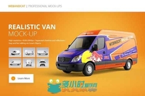 箱式货车车体广告展示PSD模板Van Mock-Up