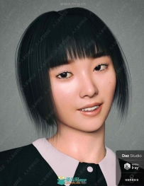 韩国短发刘海漂流女孩3D模型合集