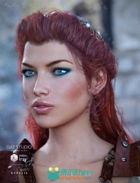 女性美丽古老的中世纪长头发发型3D模型合辑