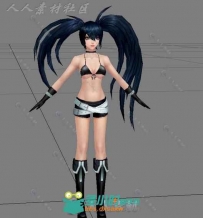 穿三点式的性感小魔女角色3D模型