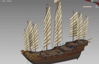 古代大型帆船3D模型（带贴图+带细节）