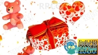 浪漫情人节巧克力礼盒惊喜礼物展示动画AE模板