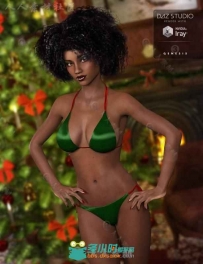美丽性感的圣诞节印度女孩3D模型合辑