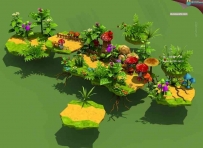 C4D卡通蘑菇乐园3D模型 Mushroom Land 含贴图 含材质
