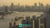 上海黄埔江景船只快速穿过高清视频实拍素材