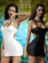 不同颜色材质镂空蕾丝性感短裙3D模型
