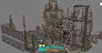 现实楼房废墟场景3D模型