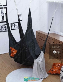 简单温馨卧室抱枕吊床3D模型