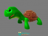 绿色卡通乌龟3D模型