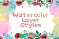 30种水彩PS图案30 Watercolor Layer Styles