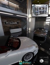 DAZ3D超精致汽车展厅3D模型合辑