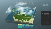 世界地图模块连接展示动画AE模板
