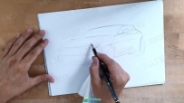 专业汽车结构设计传统手绘草图实例训练视频教程