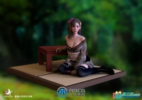 蒂法坐姿《最终幻想VII》游戏角色雕塑雕刻3D模型