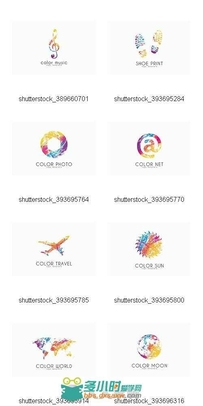 炫彩LOGO展示Ai模板EM-Colored.Logo.Collection-25xEPS