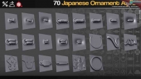 70组Zbursh SP Quixe日本l装饰风格alpha笔刷画笔合集