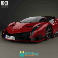 兰博基尼Veneno Roadster限量跑车3D模型