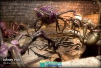 科幻巨型蜘蛛生物3D角色Unity游戏素材资源