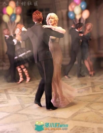 男人和女人优雅美丽的舞厅舞蹈姿势3D模型合辑