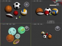 篮球 足球 高尔夫球 橄榄球 排球3D模型下载